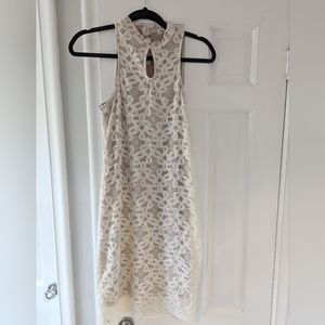 $10 SALE Love Fire Ivory Lace Midi Dress Sleeveless Size Medium Keyhole Neck